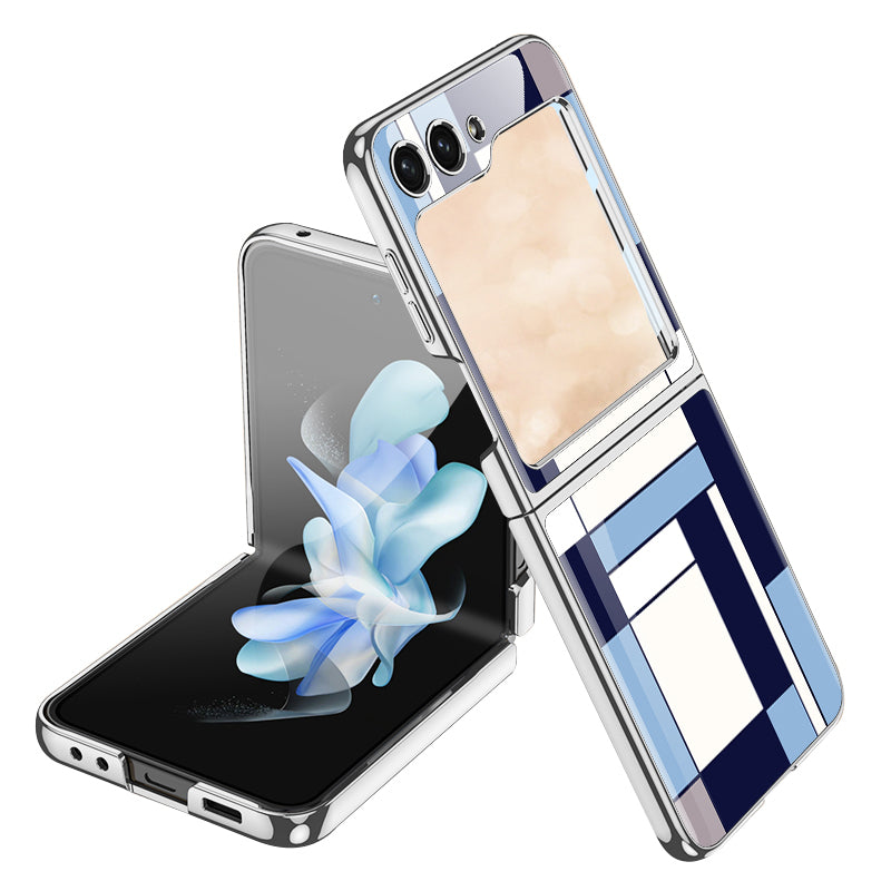 GKK Style 3 For Samsung Galaxy Z Flip5 5G Hard PC Phone Case Pattern Printing Shockproof Phone Cover with Tempered Glass Film GKK Style 3 For Samsung Galaxy Z Flip5 5G Hard PC Phone Case Pattern Printing Shockproof Phone Cover with Tempered Glass Film